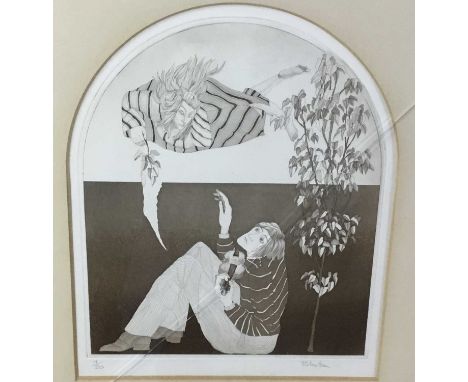 JONATHAN ROBERTSON, THE AIM OF WAKING IS TO DREAM  etching, signed in pencil and numbered 7/20mounted, framed and under glass