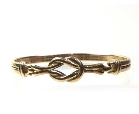 GOLD BANGLE, AND FURTHER GOLD JEWELLERY including chains and two rings, all marked for nine carat goldthe bangle 6cm wideQty: