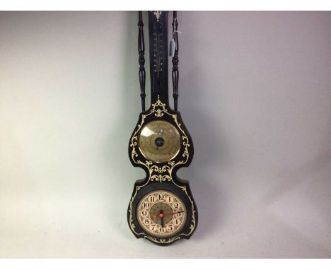 VICTORIAN SLATE MANTEL CLOCK, ALONG WITH FURTHER ITEMS the clock with gilt face and Roman numerals, with applied ceramic hors