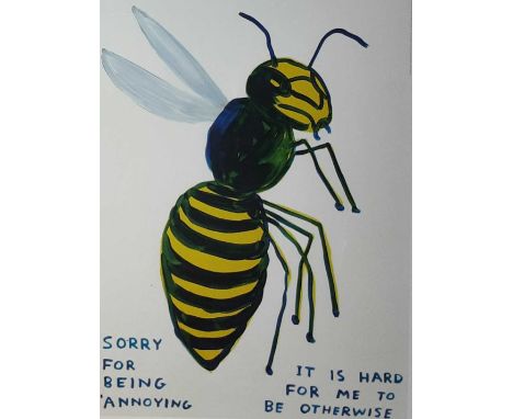 * DAVID SHRIGLEY OBE (SCOTTISH b. 1968), SORRY FOR BEING ANNOYING  lithograph on 200g Munken Lynx papermounted, framed and un