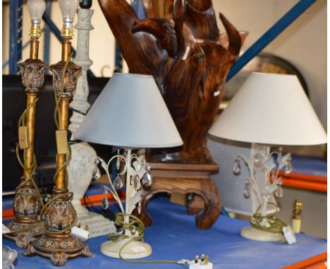 2 PAIRS OF TABLE LAMPS &amp; 1 OTHER LAMP     