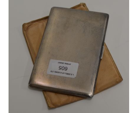 MID 20TH CENTURY STERLING SILVER ENGINE TOOLED CIGARETTE CASE WITH BIRMINGHAM ASSAY MARK, MAKER MARK FOR W. H. MANTON LTD &am