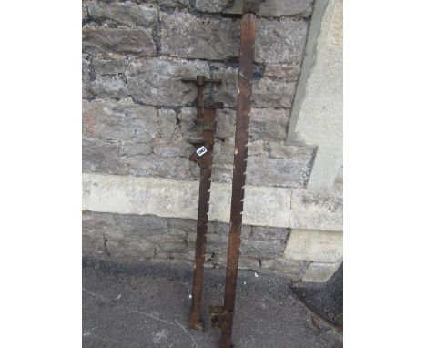 Two unusual good quality sash clamps, stamped Timbois Ltd, London