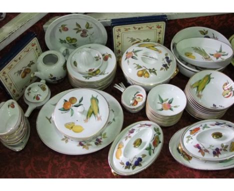 An extensive collection of Royal Worcester Evesham pattern dinner, tea and other wares including tureens and covers, lemon sq