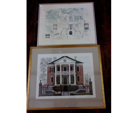 David Gentleman (British B 1930),  Miles Brewton House, Charleston, signed limited edition lithograph, edition number 71/100,