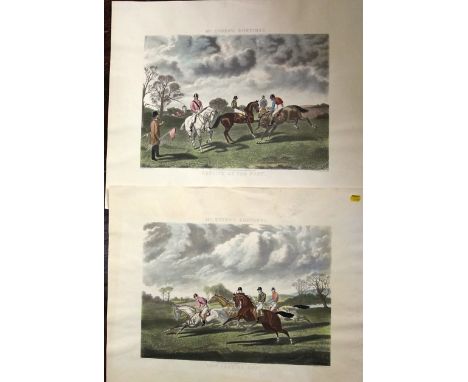 After EAS Douglas (19th century British school) - Morning and Evening, hunting scenes, reproduction monochrome prints after e