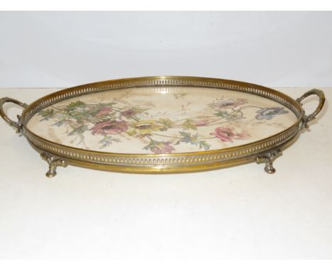 W.M.F metal &amp; ceramic oval tray 