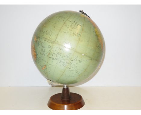 Vintage globe on wooden base Height 47 cm 