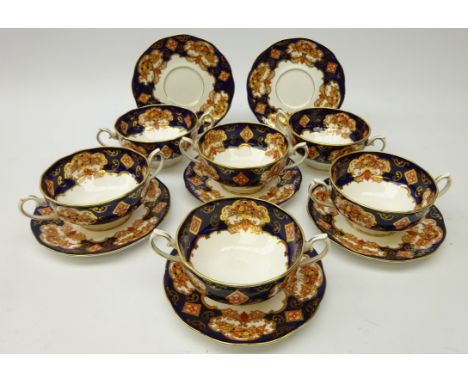Set of six Royal Albert 'Heirloom' pattern soup bowls and saucers (12)   Condition Report   Click here for further images, co