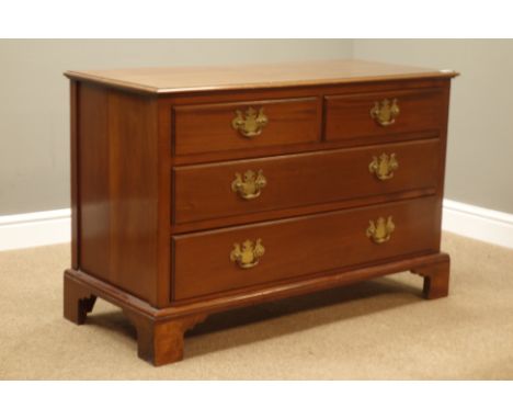 Edwardian mahogany chest, two short and two long drawers, on bracket feet, W106cm, H69cm, D47cm   Condition Report   Click he