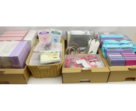 Shop Stock - Notebooks and photo albums, Milkwood publishing cards, 'Make your own Bunting' in pink and blue, collection of '