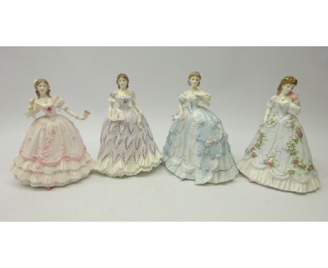 Four Royal Worcester figurines; 'The Last Waltz', 'The First Quadrille', 'The Masquerade Begins' & 'Queen of Hearts' (5)