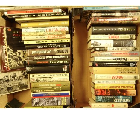 Late 20th century books relating to the First World War, including 'The Pictorial History of World War I', G.D. Sheffield, 'T