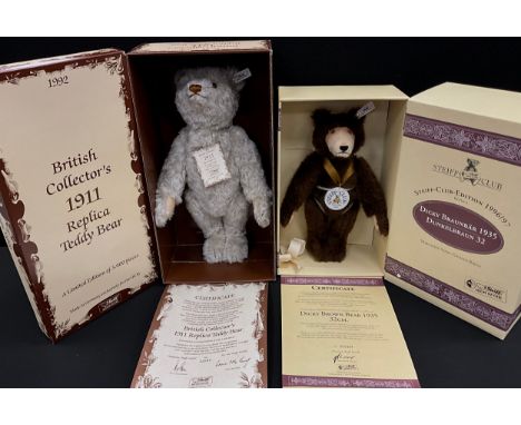 Steiff - LTD Edition Bears, 1992 British Collections. 1811 Replicas Teddy Bear. 2084/3000 + 1996/87 1235 Edition, Both Boxed 