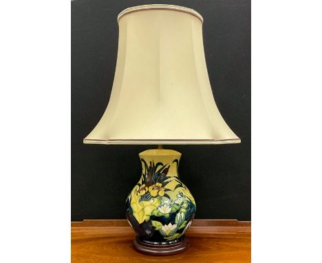 A Moorcroft ‘Lamia’ design table lamp, by Rachel Bishop, 34cm high (57cm with shade).