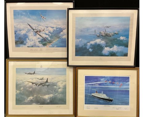 Prints - Robert Taylor, Spitfire first edition prints signed by Group Captain Sir Douglas Bader, CBE, DSO, DFC, and Air Vice 