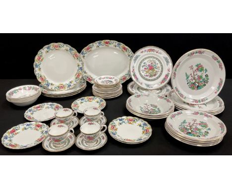 Booths Floradora pattern dinner ware and other including; meat dish, two dinner plates, five side plates; four Paragon ‘Tree 