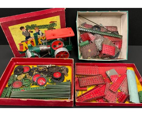 Meccano set no 6, part boxed;  Old Smoky steam roller traction engine
