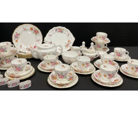 Royal Crown Derby ‘Derby Posie’ table service for twelve comprised of; six lunch plates, a picnic plate, another similar, twe