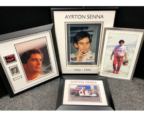 Formula One interest - Ayrton Senna, signed photograph, Marlboro McLaren, framed, with certificate;  another, limited edition