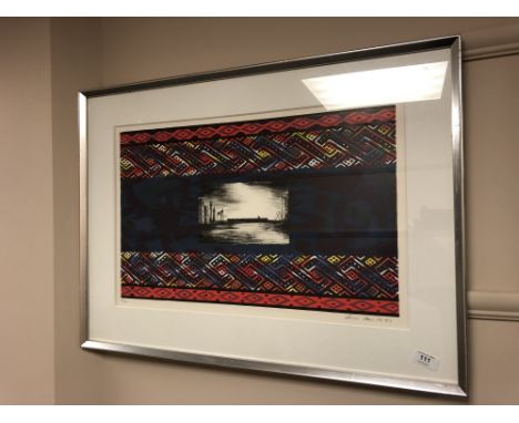 20'th Century School : Abstract Study, colour print, signed in pencil, dated '93, framed. 