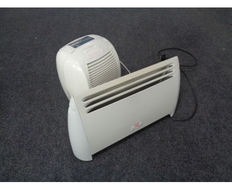 A dehumidifier together with an electric panel heater 