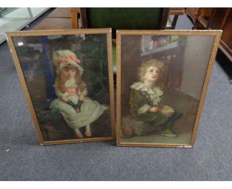 Two antiquarian gilt framed lithographic Pears Soap prints