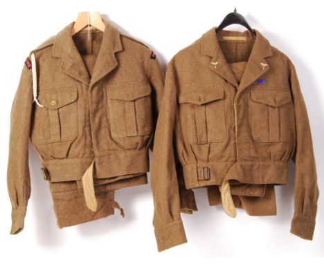 Two post war British military Battledress 1949 pattern uniforms to include; QAIMNS Queen Alexandra's Imperial nurses service 