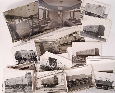 A good large collection of 200+ assorted vintage (some antique) LMS related manufacturer's photographs of railway carriages, 