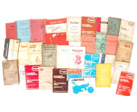 A good collection of assorted vintage (some early) motorcycle / motor cycle owner's manuals. To include; 1955 Cadet / Comet, 