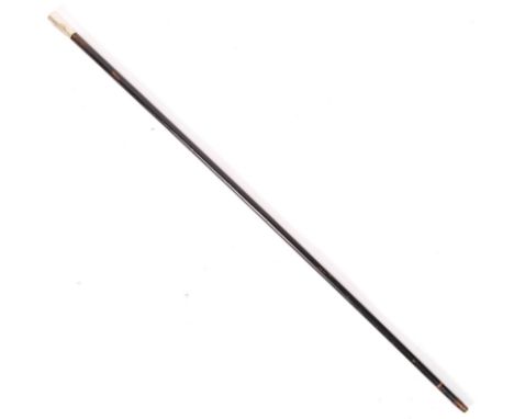 A WWII Second World War British military swagger stick cane with silver plated pommel for RAMC ( Royal Army Medical Corps ). 