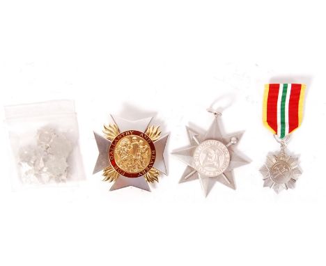 Two contemporary unusual (possibly overseas issue) medals. The first ' For Gallantry &amp; Bravery ' of hallmarked silver con