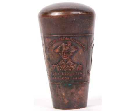 HMS Foudroyant - Admiral Horatio Nelson's flagship from 1799-1801. Original walking stick topper / knop, made of copper, with