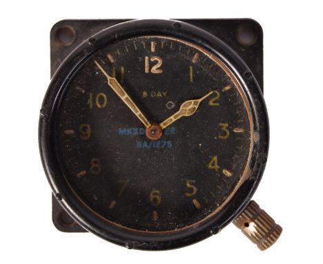 An original WWII Second World War era Smiths MkII 8 day cockpit clock. Complete with hands, and stick wind. The serial number