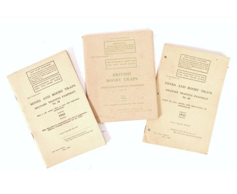 A collection of 3x original WWII Second World War British Army issued Booby Trap related booklets / pamphlets. x2 ' 1943 ' Mi
