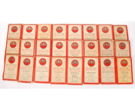 A selection of vintage 20th century Ordnance Survey One Inch Map of England &amp; Wales to include Bodmin and Launceston, Ply