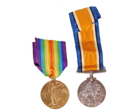 An original WWI First World War medal pair awarded to a ' Driver A. Earle of the Army Service Corp '. Comprising: his War med
