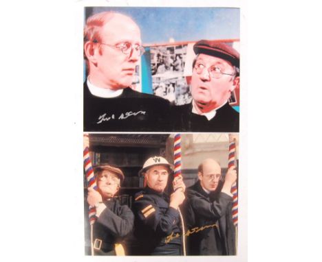 Two Dad's Army 8x10" colour photographs signed by the actor Frank Williams who played Reverend Timothy Farthing in the long r