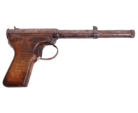 An original vintage .177 calibre&nbsp;Diana ' Model 2 ' push barrel air pistol having a wooden grip. Measures 24cm in length.