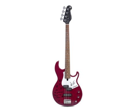 Peter Hook: An Autographed Yamaha Bass Guitar,serial no.IHJ253258, Yamaha BB234 bass, Raspberry Red finish, alder body, maple