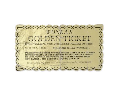 Willy Wonka &amp; The Chocolate Factory: An Original Production-Made Golden Ticket,Paramount, 1971,gold-coloured foil ticket 