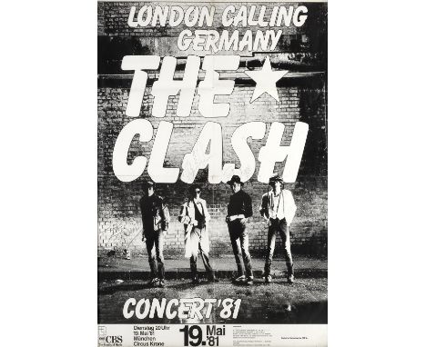 The Clash: A German Concert Poster Signed By Members Of The Band,19th May 1981,printed on paper for the band's show at the Ci