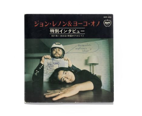 John Lennon &amp; Yoko Ono: A Rare Promotional Pressing For Their Japanese Interview Signed and Inscribed by John and Yoko,Ap