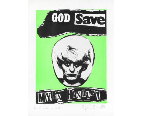 Jamie Reid (British, born 1947): God Save Us All (Myra Hindley),circa 2003,screenprint on paper, signed, titled and numbered 