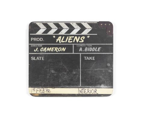 Aliens: A Wooden Clapperboard Used In Production,Twentieth Century Fox, 1986,printed in white with 'SLATE' and 'TAKE' in whit