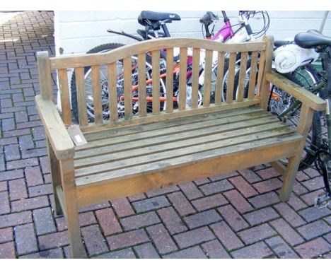 A wooden garden bench - length 125cm 