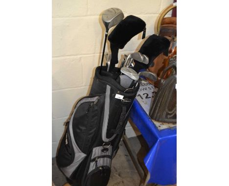 Wilson golf caddy and clubs