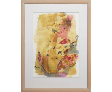 * MURIEL BARCLAY, MELODY watercolour on paper, signed, titled label versomounted, framed and under glass image size 71cm x 51