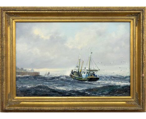 * JACK RIGG (BRITISH 1927 - 2023), BRIXHAM oil on canvas, signed, titled label versoframedimage size 51cm x 76cm, overall siz