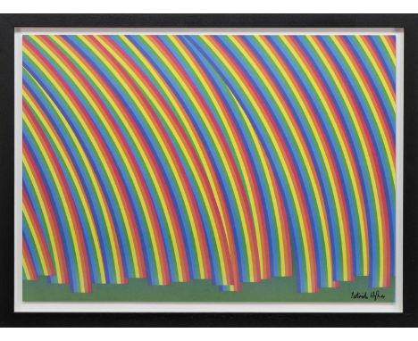* PATRICK HUGHES (BRITISH b. 1939), RAINBOWS print on paper, signedframed and under glassimage size 50cm x 70cm, overall size